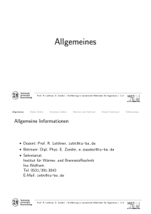 Einführung in numerische Methoden für Ingenieure