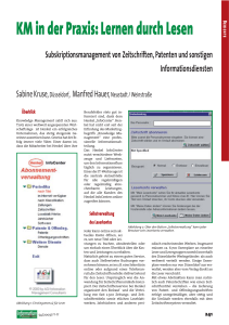 KM in der Praxis: Lernen durch Lesen - AGI