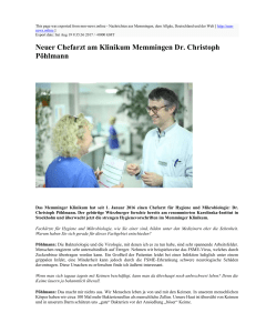 Neuer Chefarzt am Klinikum Memmingen Dr - mm