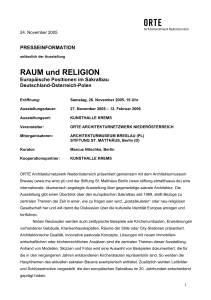 RAUM und RELIGION - ORTE Architekturnetzwerk Niederösterreich