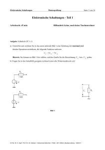 Übungsklausur A Elektronische Schaltungen