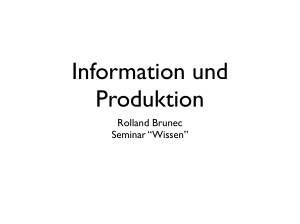 Information und Produktion - Informatik Uni