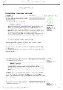 Philosophie Forum Feministische Philosophie und Ethik