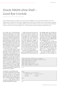 Oracle RMAN ohne Shell – Good Bye Crontab