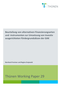 Beurteilung von alternativen Finanzierungsarten und - Thünen