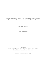Programmierung mit C++ für Computerlinguisten