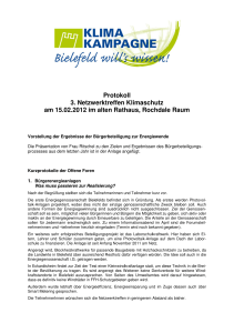 Protokoll 3. Netzwerktreffen Klimaschutz am 15.02