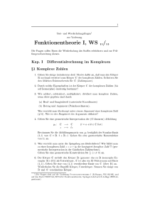 Funktionentheorie I, WS 03/04