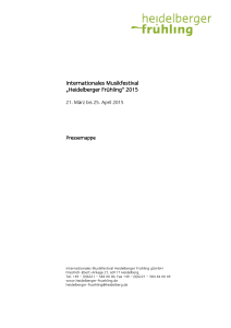 Internationales Musikfestival &bdquo;Heidelberger Fr&uuml;hling&ldquo; 2015