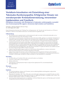 Venlafaxin-Intoxikation mit Entwicklung einer Takotsubo
