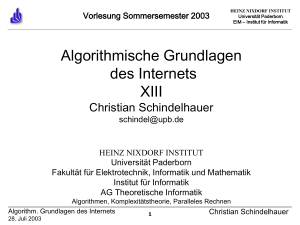 Algorithmische Grundlagen des Internets 2003