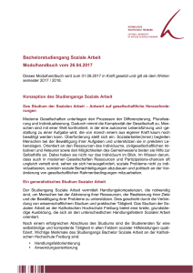 Bachelorstudiengang Soziale Arbeit Modulhandbuch vom 26.04.2017