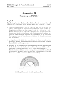 PN2 Einführung in die Physik für Chemiker 2: Übungsblatt 10