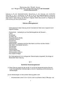 Satzung der Stadt Jever zur Regelung der Au&szlig;enwerbung in der