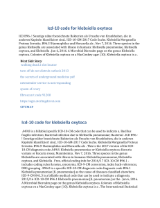 Icd-10 code for klebsiella oxytoca