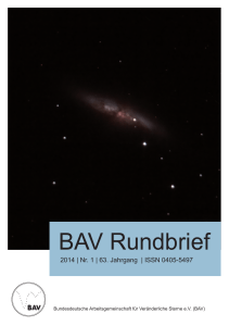 BAV Rundbrief Nr. 1 (2014)