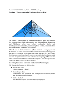 Sektion: „Vernetzungen im Mathematikunterricht“