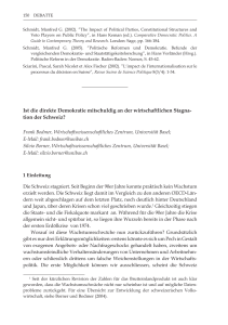 Ist die direkte Demokratie mitschuldig an der