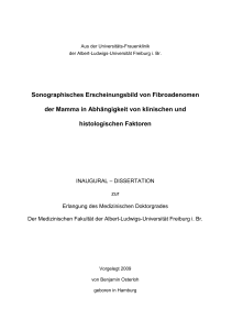 Sonographisches Erscheinungsbild von Fibroadenomen der