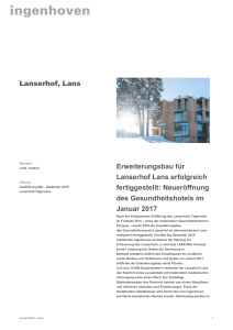 Lanserhof, Lans Erweiterungsbau für Lanserhof Lans erfolgreich
