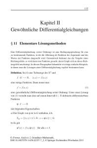 Kapitel II Gew¨ohnliche Differentialgleichungen