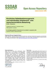 Kirchliches Selbstbestimmungsrecht und individuelles