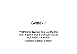 Syntax I