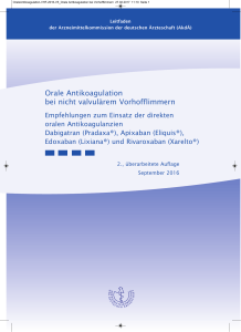 Leitfaden „Orale Antikoagulation bei nicht valvulärem Vorhofflimmern“