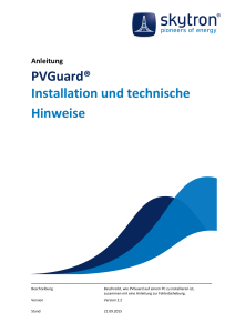 Installation und technische Hinweise PVGuard&reg;