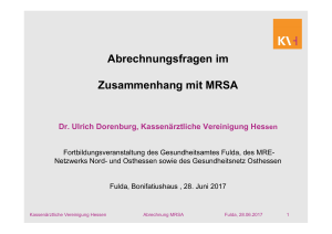 Abrechnungsfragen im Zusammenhang mit MRSA