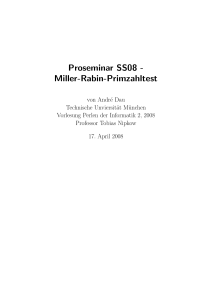 Proseminar SS08 - Miller-Rabin-Primzahltest