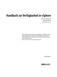 Handbuch zur Verfügbarkeit in vSphere