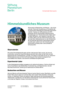 Himmelskundliches Museum - Stiftung Planetarium Berlin