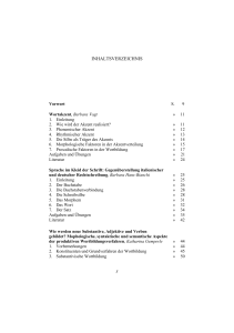 INHALTSVERZEICHNIS - Dipartimento di Lingue, Letterature e