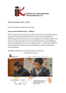 IIK-Newsletter Mai / 2017