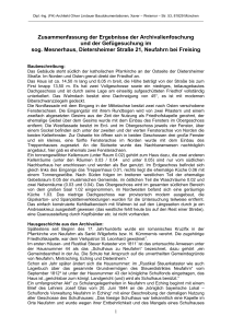 Archivalische und bauhistorische Untersuchung zur Baugeschichte