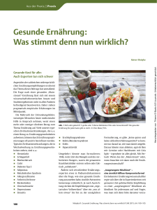 Gesunde Ern&auml;hrung: Was stimmt denn nun wirklich?