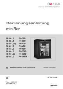 Bedienungsanleitung f&uuml;r miniBar RH