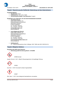 *Kapitel 1 Bezeichnung des Stoffes/der Zubereitung und des