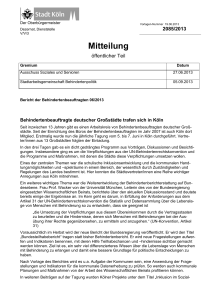 Mitteilung Ausschuss - Vorlage 2085/2013