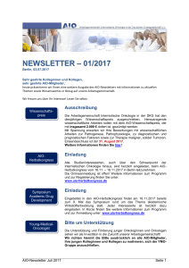 newsletter – 01/2017 - AIO Arbeitsgemeinschaft Internistische