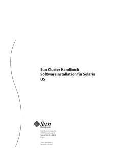Sun Cluster Handbuch Softwareinstallation f&uuml;r Solaris OS