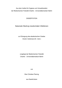 Saisonale H&auml;ufung nosokomialer Infektionen - diss.fu