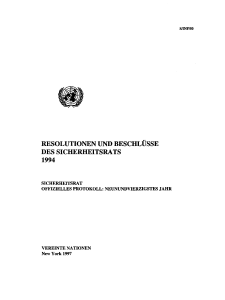 resolutionen und beschl&uuml;sse des sicherheitsrats