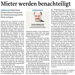 Mieter werden benachteiligt