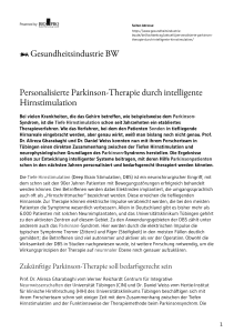 Personalisierte Parkinson-Therapie durch intelligente Hirnstimulation