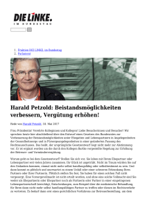 Harald Petzold: Beistandsmöglichkeiten verbessern, Vergütung