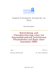 Entwicklung und Charakterisierung einer bei Atmosphärendruck