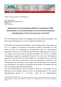 (FMF) Niedersachsen zu den Anhörfassungen der Kerncurricula