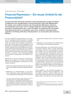 Financial Repression – Ein neues Umfeld für die